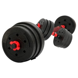 Гантелі трансформер перетворюються на штангу BioGym 3в1 20кг, чорний-червоний, код: TA-9455-20