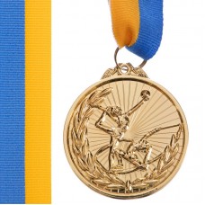 Медаль спортивна зі стрічкою PlayGame Гімнастика золота, код: C-7012_G