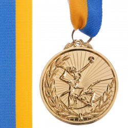 Медаль спортивна зі стрічкою PlayGame Гімнастика золота, код: C-7012_G