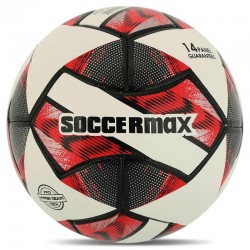 М"яч футбольний Hybrid Soccermax №5 PU, білий-червоний, код: FB-4126_W