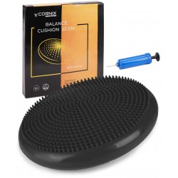 Балансувальна подушка-диск Cornix 33 см (сенсомоторна) масажна Black, код: XR-0052