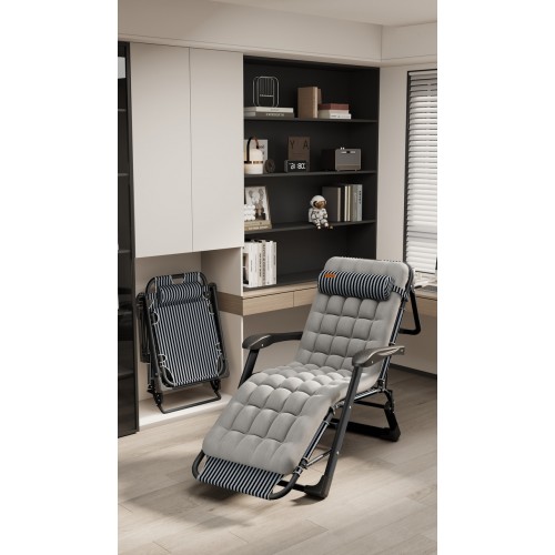 Розкладне крісло шезлонг садовий із подушкою WCG 1780х660х980 мм, код: FCB-S01PP-IF