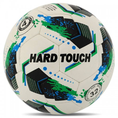 М"яч для футзалу Hard Touch Hydro Technology №4 PU, білий-чорний-зелений, код: FB-5037