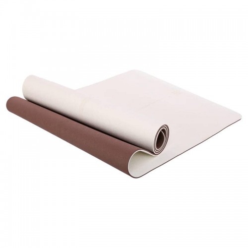 Килимок для йоги та фітнесу Bloom TPE 1830x660x7 мм, коричневий-білий, код: LB7031_BR Килимок для йоги та фітнесу Bloom TPE 1830x660x7 мм, коричневий-білий, код: LB7031_BR