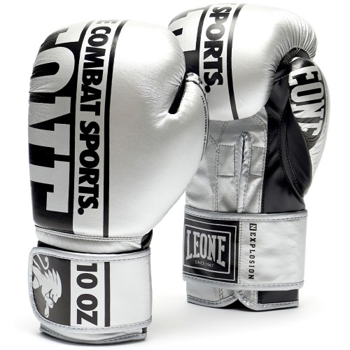 Боксерські рукавички Leone Nexplosion 12 унцій, срібний, код: 500204_12-RX Боксерські рукавички Leone Nexplosion 12 унцій, срібний, код: 500204_12-RX