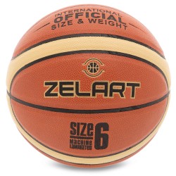 М"яч баскетбольний Zelart React №6, коричневий-жовтий, код: GB4410