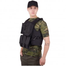 Житлет розвантажувальний універсальний на 4 кишені Tactical Military Rangers, чорний, код: ZK-5516_BK