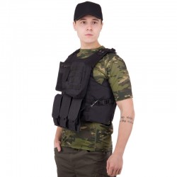 Житлет розвантажувальний універсальний на 4 кишені Tactical Military Rangers, чорний, код: ZK-5516_BK