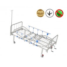 Ліжко медичне функціональне Атон КФ-4-МП-БМ-ОП-Ш-К125 з металевими бильцями, огорожами, штативом, код: 1582413275-A Ліжко медичне функціональне Атон КФ-4-МП-БМ-ОП-Ш-К125 з металевими бильцями, огорожами, штативом, код: 1582413275-A