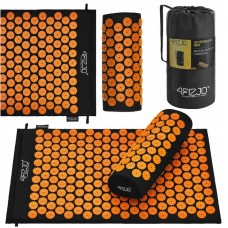 Килимок акупунктурний з валиком 4Fizjo Classic Mat Аплікатор Кузнєцова 680х420х20 мм, Black/Orange, код: P-5907222931752