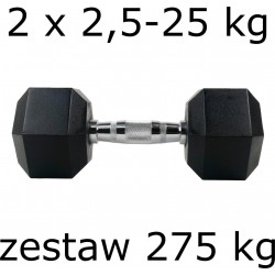 Гантельний ряд UnderFit Hex 2х2,5-25 кг (275 кг), код: M-10049211-IN