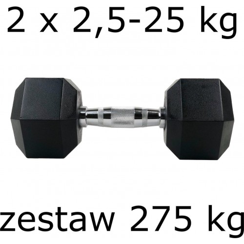 Гантельний ряд UnderFit Hex 2х2,5-25 кг (275 кг), код: M-10049211-IN