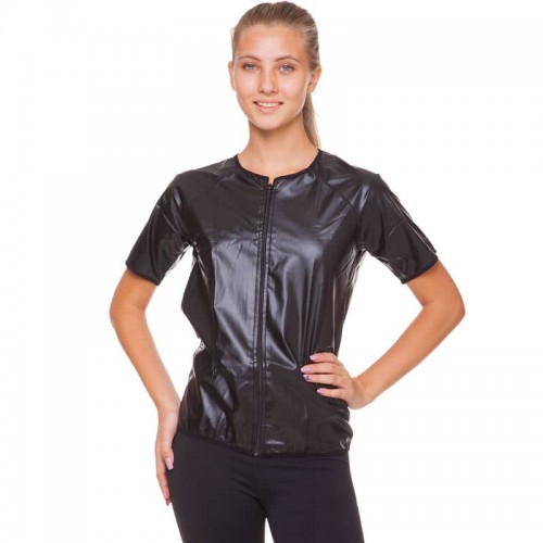 Кофта з коротким рукавом і ефектом сауни жіноча Heatoutfit XL (48-50) чорний, код: ST-2115_XLBK
