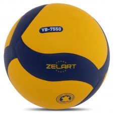 М"яч волейбольний Zelart №5 клеєний, жовтий-синій, код: VB-7550_YBL