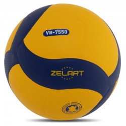М"яч волейбольний Zelart №5 клеєний, жовтий-синій, код: VB-7550_YBL