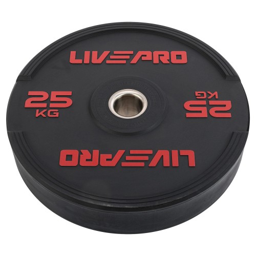 Бамперний диск гумовий LiveUp ø50.5мм, 25кг, чорний, код: LP8331-25 Бамперний диск гумовий LiveUp ø50.5мм, 25кг, чорний, код: LP8331-25