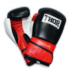 Рукавички боксерські Thor Ultimate 10oz, біло-чорно-червоний, код: 551/01(Leather) W/B/R 10 oz.