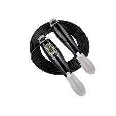 Швидкісна скакалка з лічильником EasyFit чорний-сірий, код: EF-1916-GY