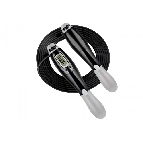 Швидкісна скакалка з лічильником EasyFit чорний-сірий, код: EF-1916-GY