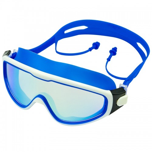 Окуляри-напівмаска для плавання Aqua Spdo з беруші в комлекті, синій, код: S1816_BL