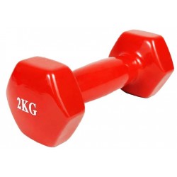 Гантель для фітнесу із вініловим покриттям EasyFit 1х2 кг, червоний, код: EF-0020-R-EF Гантель для фітнесу із вініловим покриттям EasyFit 1х2 кг, червоний, код: EF-0020-R-EF