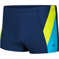 Плавки-боксери для чоловіків Aqua Speed Logan 48-50 (XL), темно-синій-блакитний-жовтий, код: 5908217680655