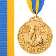 Медаль спортивна зі стрічкою PlayGame Футбол золота, код: C-7030_G