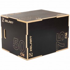 Пліобокс для кросфіту Zelart Wood Plyo Box 1шт, 75см, чорний, код: FI-4884-2