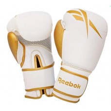 Боксерські рукавички Reebok Boxing Gloves 10 унцій, білий-золотий, код: 885652010931