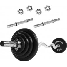 Набір штанга з гантелями Movit, чавун, 30 мм, 30 кг, код: M-11482575-IN Набір штанга з гантелями Movit, чавун, 30 мм, 30 кг, код: M-11482575-IN