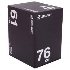 Бокс пліометричний дерев"яний Zelart Anti-Slip Plyo Box 510x610x760 мм, чорний, код: TA-3275