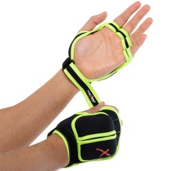 Рукавички-обважнювачі Maxxmma 2х0,5кг, чорний-салатовий, код: GS02-S52 Рукавички-обважнювачі Maxxmma 2х0,5кг, чорний-салатовий, код: GS02-S52