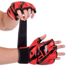 Рукавички гібридні для єдиноборств ММА UFC Rush S шкіряні, червоний, код: BO-0481_SR Рукавички гібридні для єдиноборств ММА UFC Rush S шкіряні, червоний, код: BO-0481_SR