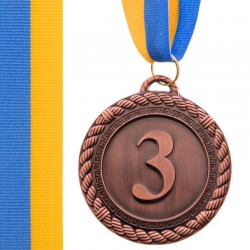 Медаль спортивна зі стрічкою PlayGame Greek бронзова, код: C-6860_B