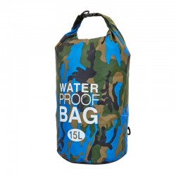 Водонепроникний гермомішок Tactical Waterproof 15 л, камуфляж синій, код: TY-6878-15_KBL