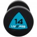 Гантелі цільні професійні з поліуретановим покриттям LiveUp 2х14кг, чорний-синій, код: LP8002-14