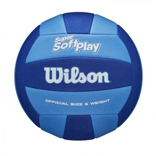 М"яч волейбольний Wilson Super Soft Play Royal/Navy OF №5, синій-блакитний, код: 97512611473