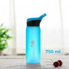 Пляшка для води Casno з соломинкою 750 мл, блакитна, код: KXN-1210_Blue