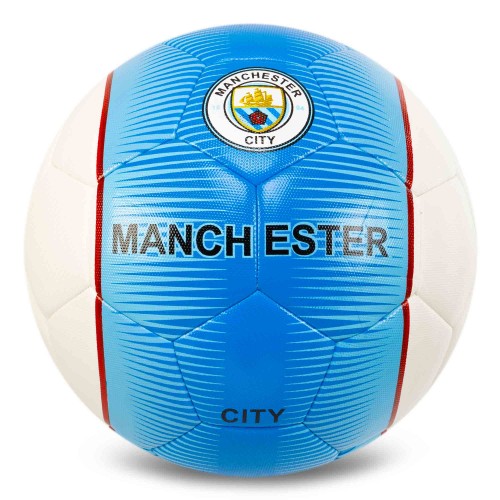 М"яч футбольний Hybrid Ballonstar Manchester City №5 PU, білий-блакитний, код: FB-7954