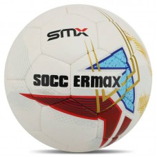 М"яч футбольний професійний Soccermax Hybrid №5 PU, білий-червоний, код: FB-4190_WR