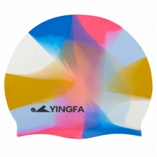 Шапочка для плавання силіконова для дорослих Yingfa Camouflage золотий-синій, код: C0065_GBL