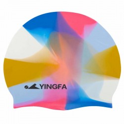 Шапочка для плавання силіконова для дорослих Yingfa Camouflage золотий-синій, код: C0065_GBL