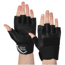 Рукавички для кроссфіту та воркауту шкіряні Hard Touch L, чорний, код: BC-9527_LBK