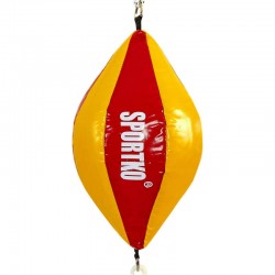 Груша боксерська на розтяжках Sportko 500x240 мм, червоний-жовтий, код: GP-2_RY