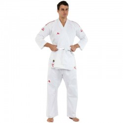 Кімоно для карате Araza, розмір 00 (зріст 120 см), білий-червоний, код: BO-1169_00WR Кімоно для карате Araza, розмір 00 (зріст 120 см), білий-червоний, код: BO-1169_00WR