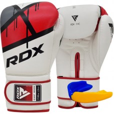 Боксерські рукавиці RDX F7 Ego 14 унцій, білий-червоний, код: BGR-F7R-14oz