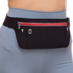 Спортивний органайзер SP-Sport з кишенями сумка на пояс для бігу, чорний-червоний, код: YB004_BKR-S52