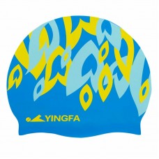 Шапочка для плавання силіконова для дорослих Yingfa синій-жовтий, код: C0091_BLY