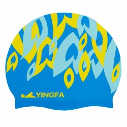 Шапочка для плавання силіконова для дорослих Yingfa синій-жовтий, код: C0091_BLY