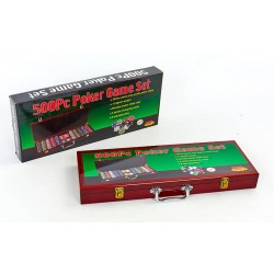 Набір для покеру в дерев"яному кейсі PlayGame 500 фішок, код: IG-6645-S52
